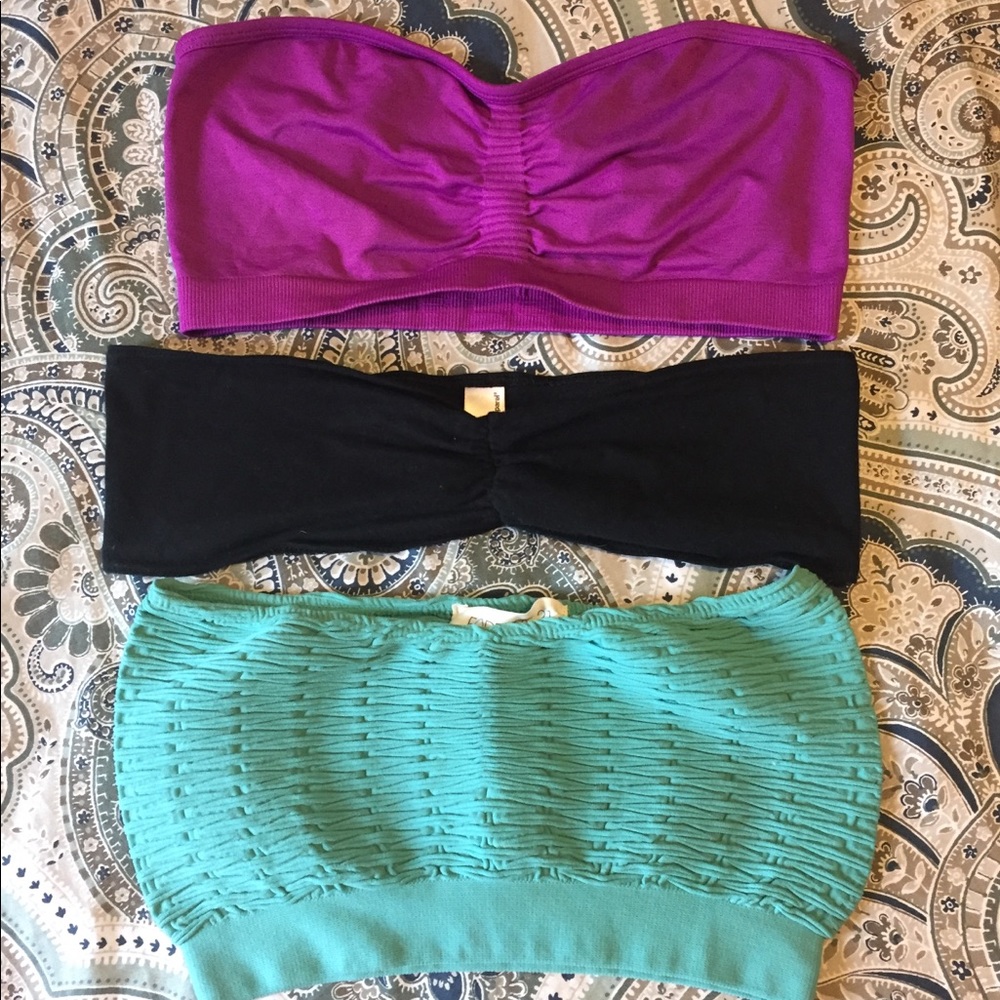3 Bandeau Tops - M,S, and M/L